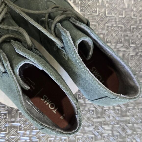 🐢 Toms Kala Green Suede Wedge. Size 6 - Picture 16 of 16